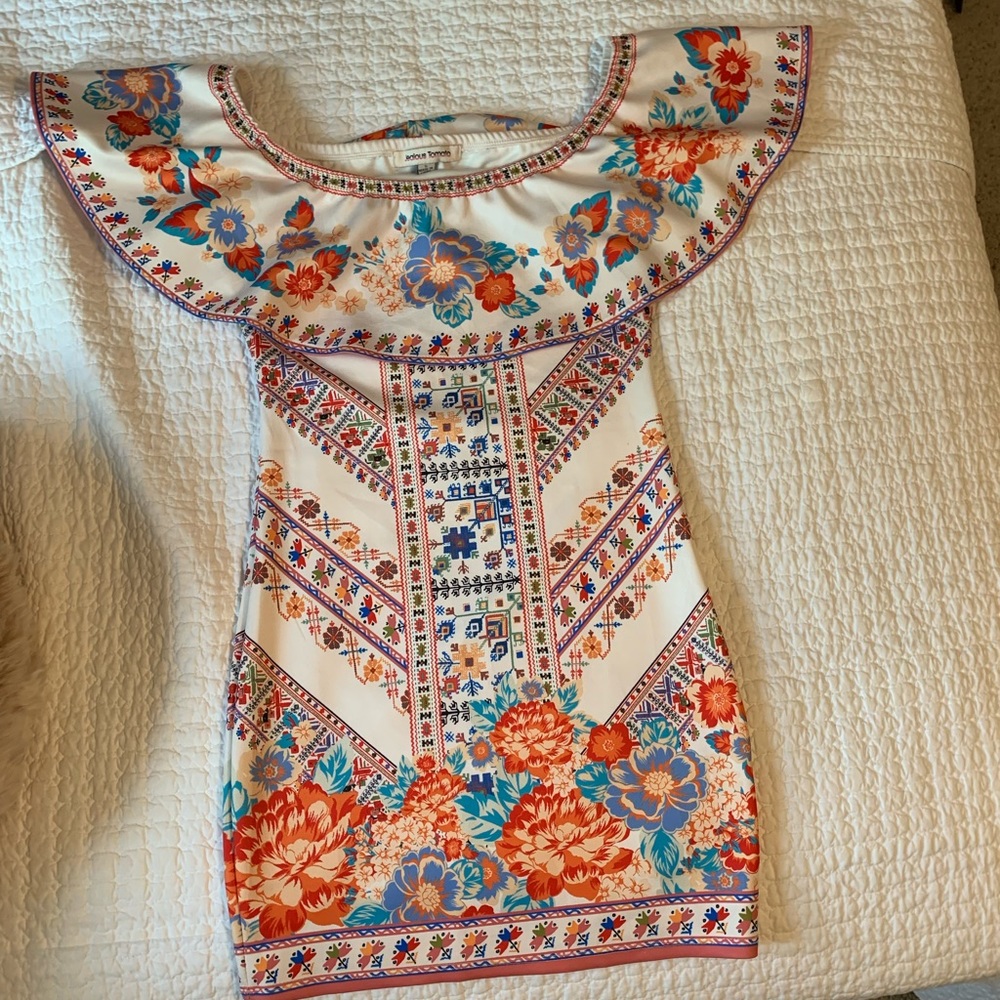 White Floral Bodycon Dress